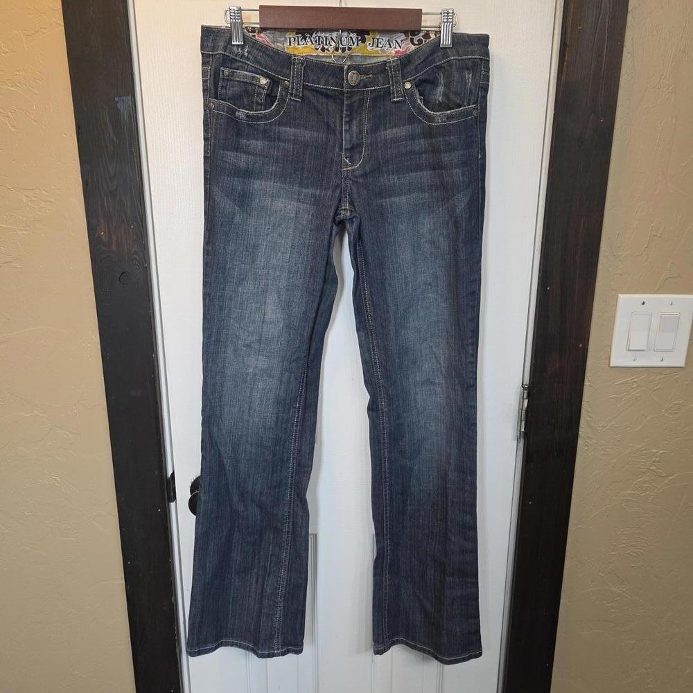 Platinum Jean Women's Dark Wash Bootcut Jeans- Size 10 Long